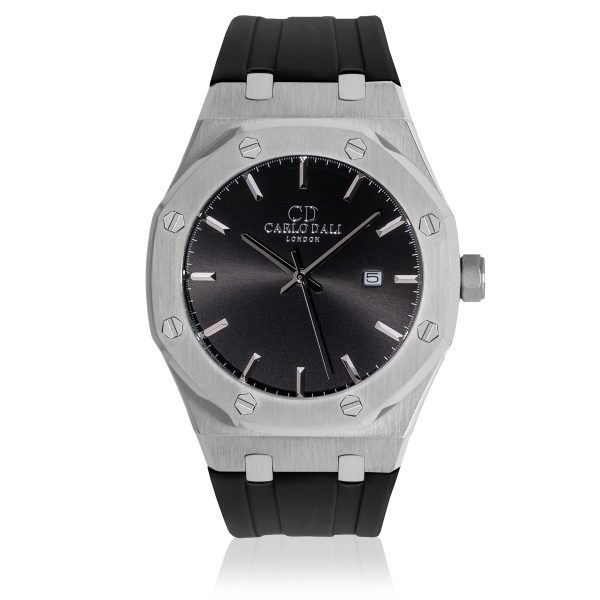 Classic Fusion Black Rubber Strap watch